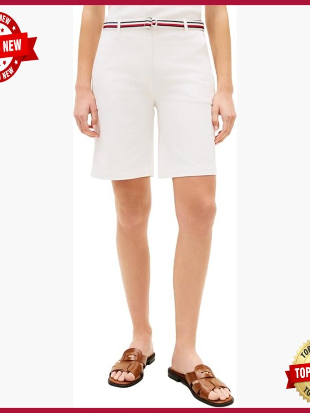 Women's Mid Rise 9" Stretch Chino Bermuda Shorts